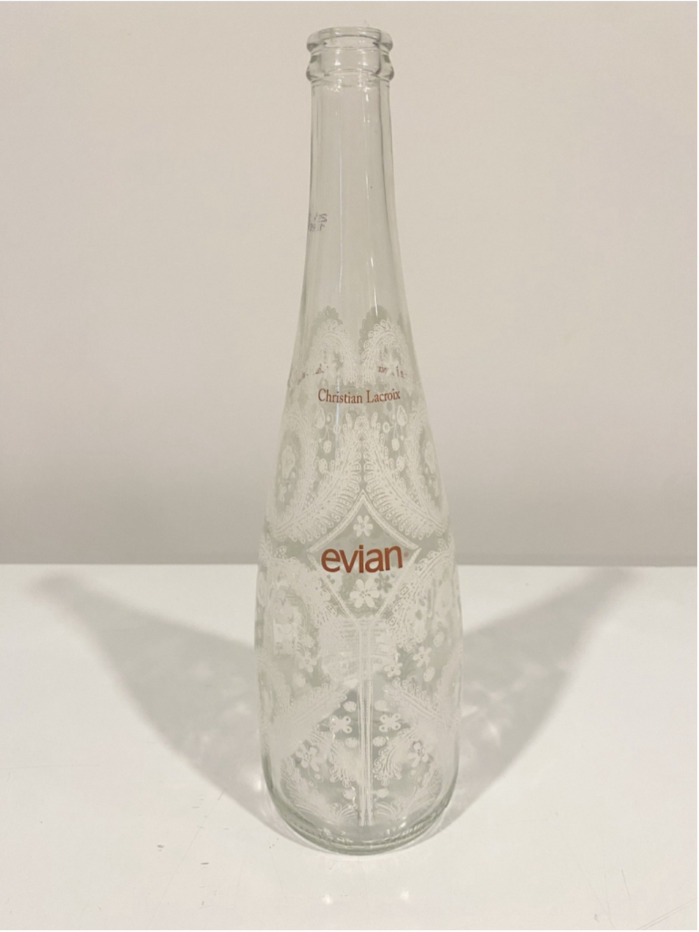 Evian Christian Lacroix 2008 Limited Edition 1.5L Glass Water Bottle Floral